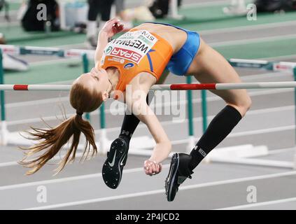 Britt Weerman aus den Niederlanden anlässlich der europäischen Leichtathletik-Hallenmeisterschaft 2023 am 5. März 2023 in der Atakoy Arena in Istanbul, Türkei – Foto: Laurent Lairys/DPPI/LiveMedia Stockfoto