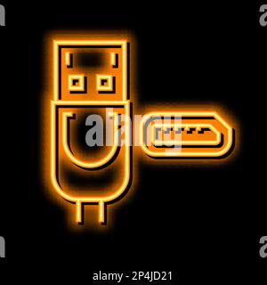 abbildung des dp displayport-Symbols für Neonlicht Stock Vektor