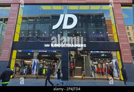JD Sports FTSE 100, King of Trainer , ikonischer Liverpool One Store, 4 Paradise St, Msu4B, Liverpool , Merseyside, ENGLAND, GROSSBRITANNIEN, L1 8JF Stockfoto