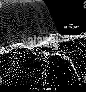 Wave Hintergrund. Abstract Vector Illustration. 3D-Technologie. Network Design mit Partikelfilter. Stock Vektor