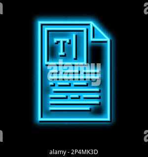 Beispiel für ein leuchtendes Neon-Symbol für Werbetext Stock Vektor