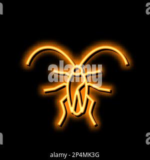 Abbildung des Symbols „Schaben-Insekten-Neonlicht“ Stock Vektor