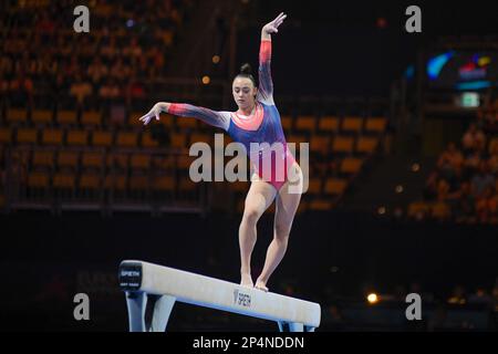 Jennifer Gadirova (Großbritannien). Europameisterschaften München 2022: Kunstturnen, Frauen-Team-Finale Stockfoto