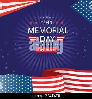 Memorial Day Vector Illustration Template Design Zu Ehren Aller, Die Gedient Haben Stock Vektor