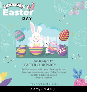 Illustration Happy Easter Poster und Bannervorlage mit Ostereiern-Design Stock Vektor