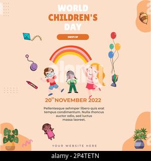 Happy Children's Day – Designvorlagen für soziale Medien Stock Vektor