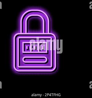 Abbildung des Symbols für das sichere Glimmlicht mit Vorhängeschloss Stock Vektor