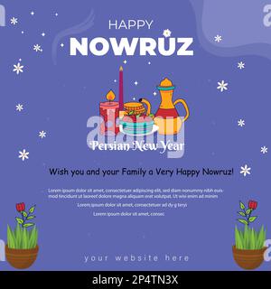 Happy Nowruz – Entwurf Einer Illustration Für Iranische Veranstaltungen Stock Vektor