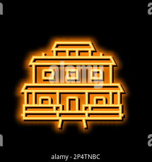 Abbildung des Neonleuchtsymbols im Handwerkerhaus Stock Vektor