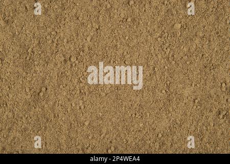 Hanfproteinpulver-Textur - Draufsicht und Nahaufnahme des Hanfproteinfragments Stockfoto