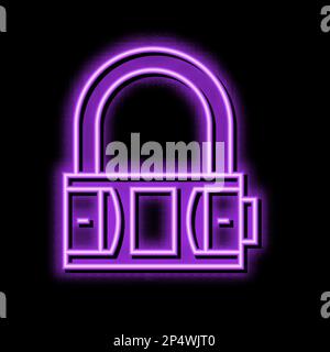 Abbildung des Glimmlampen-Symbols für Schloss/Vorhängeschloss Stock Vektor