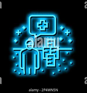 Abbildung des Neonleuchtsymbols zur Bodensanierung Stock Vektor