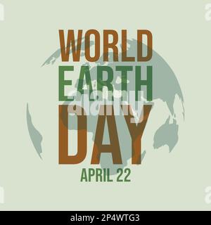 „Happy Earth Day“-Logo. „Save Earth“-Logo. „Earth Globus“-Symbol in den Blättern eingewickelt. Vector Earth Day Karte Stock Vektor