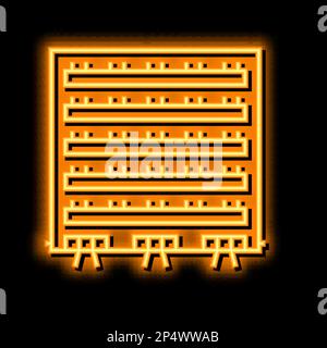 Illustration des Neonleuchtsymbols im Wohnhaus Stock Vektor