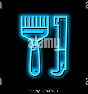 Abbildung: Handwerkzeuge, Imkerei, Symbol für Neonleuchten Stock Vektor