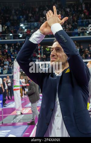 Cheftrainer Daniele Santarelli (Imoco Volley Conegliano) Stockfoto