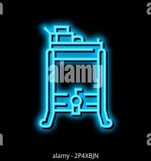 Abbildung des Symbols für die Honigsaugung der Bienenzucht mit Neonlicht Stock Vektor