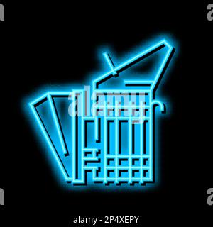 Abbildung eines Raucher-Imkerei-Symbols mit Neonlicht Stock Vektor