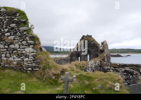 Die Ruinen von Derrynane Abbey County Kerry EIRE Stockfoto