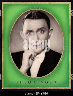 Porträt von Theo Lingen - eine alte deutsche Zigarettenkarte Stockfoto