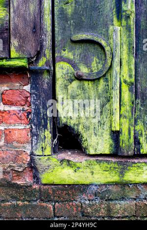 Rustikale Alte Holzmauer Stockfoto