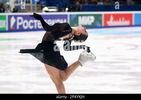 Sankt Petersburg, Russland. 05. März 2023. Kamila Valieva tritt während der Vermietung von Women im Finale des Großen Preises von Russland in Figure Skating 2023 auf, die in St. stattfand Petersburg, im Sportkomplex Jubiläum. Kredit: SOPA Images Limited/Alamy Live News Stockfoto