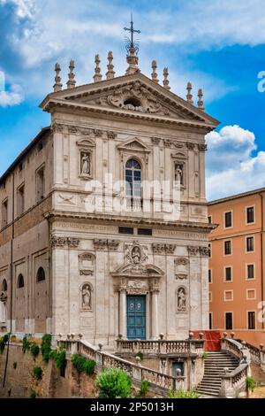 Fassade der Kirche Santi Domenico e Sisto, Rom, Italien Stockfoto