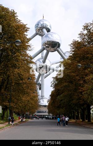 Brüssel, Belgien - August 26 2017: Das Atomium ist ein Gebäude in Brüssel, das ursprünglich für die Expo 58, die Weltausstellung 1958 in Brüssel, errichtet wurde. Stockfoto