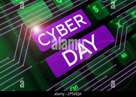 Concept Display Cyber Day, Geschäftsübersicht Marketingbegriff für den Montag nach dem Thanksgiving in den USA Stockfoto