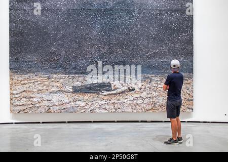 "Die renommierten Bestellungen in der Nacht", die von Anselm Kiefer, Guggenheim Museum, Bilbao, Spanien Stockfoto