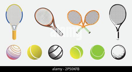 Tennis Racket Vector Icon isoliert. Vektordarstellung Stock Vektor