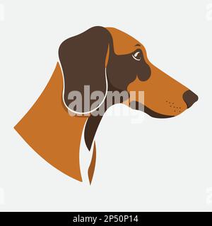 Hundekopf-Symbol. Flacher Style. Cartoon-Hundegesicht. Vektorgrafik isoliert auf Weiß. Stock Vektor