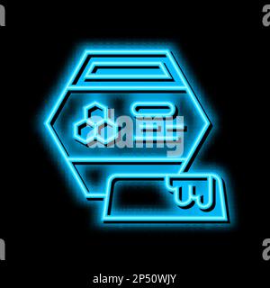 Beeswax Verpackung Bienenzucht Neonglühsymbol Illustration Stock Vektor