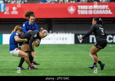 VANCOUVER, KANADA - MÄRZ 05: Halbfinalspiel zwischen Neuseeland und Frankreich während der HSBC World Rugby Sevens Series 2023 im BC Place Stadium in Vancouver, Kanada. (Foto von Tomaz Jr/PxImages) Stockfoto