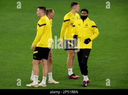 Während eines Trainings an der Stamford Bridge, London. Foto: Montag, 6. März 2023. Stockfoto