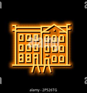 Townhouse House Neon Glow Symbol Illustration Stock Vektor