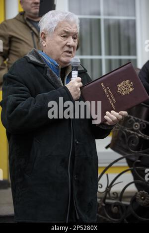 Chisinau, Moldau - 02. März 2023: Der dritte Präsident der Republik Moldau, Vladimir Voronin Stockfoto