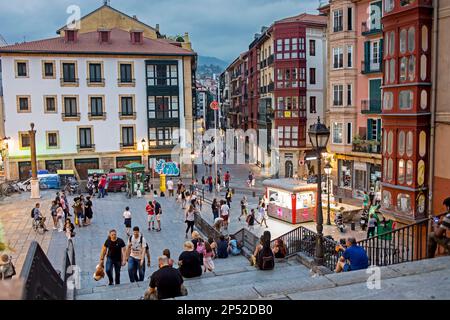 Miguel de Unamuno Square, Altstadt (Casco Viejo), Bilbao, Spanien Stockfoto