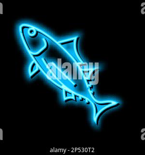 Illustration des Neonleuchtsymbols für echten Thunfisch Stock Vektor