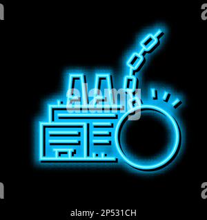 Abbildung des Neonleuchtsymbols für Werksabrisse Stock Vektor