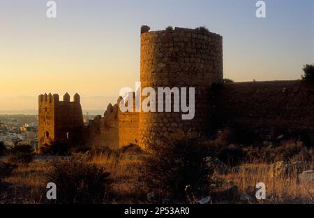 Festungsmauer (Muralla de Jayran). Almeria. Andalucia. Spanien. Stockfoto