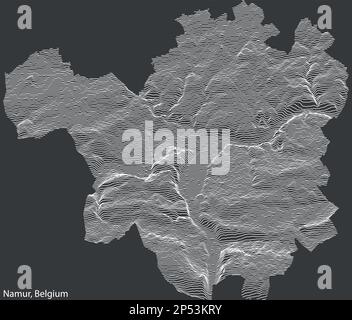 Topographische Reliefkarte von NAMUR, BELGIEN Stock Vektor