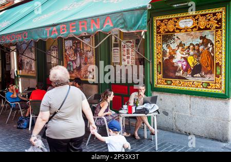 El Madrono, Plaza de Puerta Cerrada 7. Madrid, Spanien Stockfoto