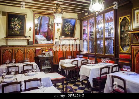 Sobrino de Botin Restaurant, Calle Cuchilleros 17. Madrid, Spanien. Stockfoto