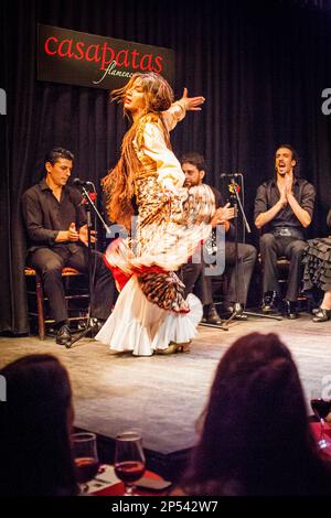 Casa Patas, Tablao Flamenco, Calle de Los Canizares 10, Madrid, Spanien. Stockfoto