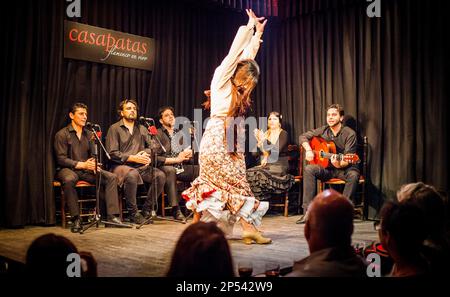 Casa Patas, Tablao Flamenco, Calle de Los Canizares 10, Madrid, Spanien. Stockfoto