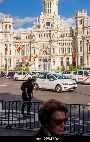 Cibeles Palast (1919) von Antonio Palacios, im Plaza Cibeles gebaut. Madrid, Spanien Stockfoto