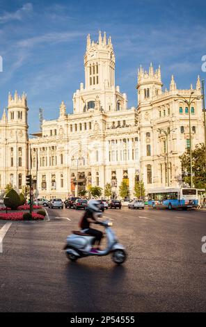 Cibeles Palast (1919) von Antonio Palacios, im Plaza Cibeles gebaut. Madrid, Spanien Stockfoto