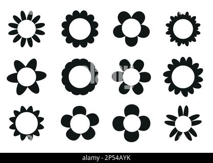 Vektordarstellung handgezeichneter Kränze. Niedliches Kranzrahmen-Set mit Blumenmuster. eps 10 Stock Vektor