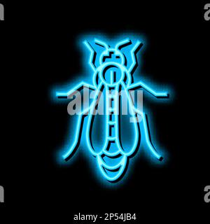 Abbildung des Neonleuchtsymbols der Bienenkönigin Stock Vektor
